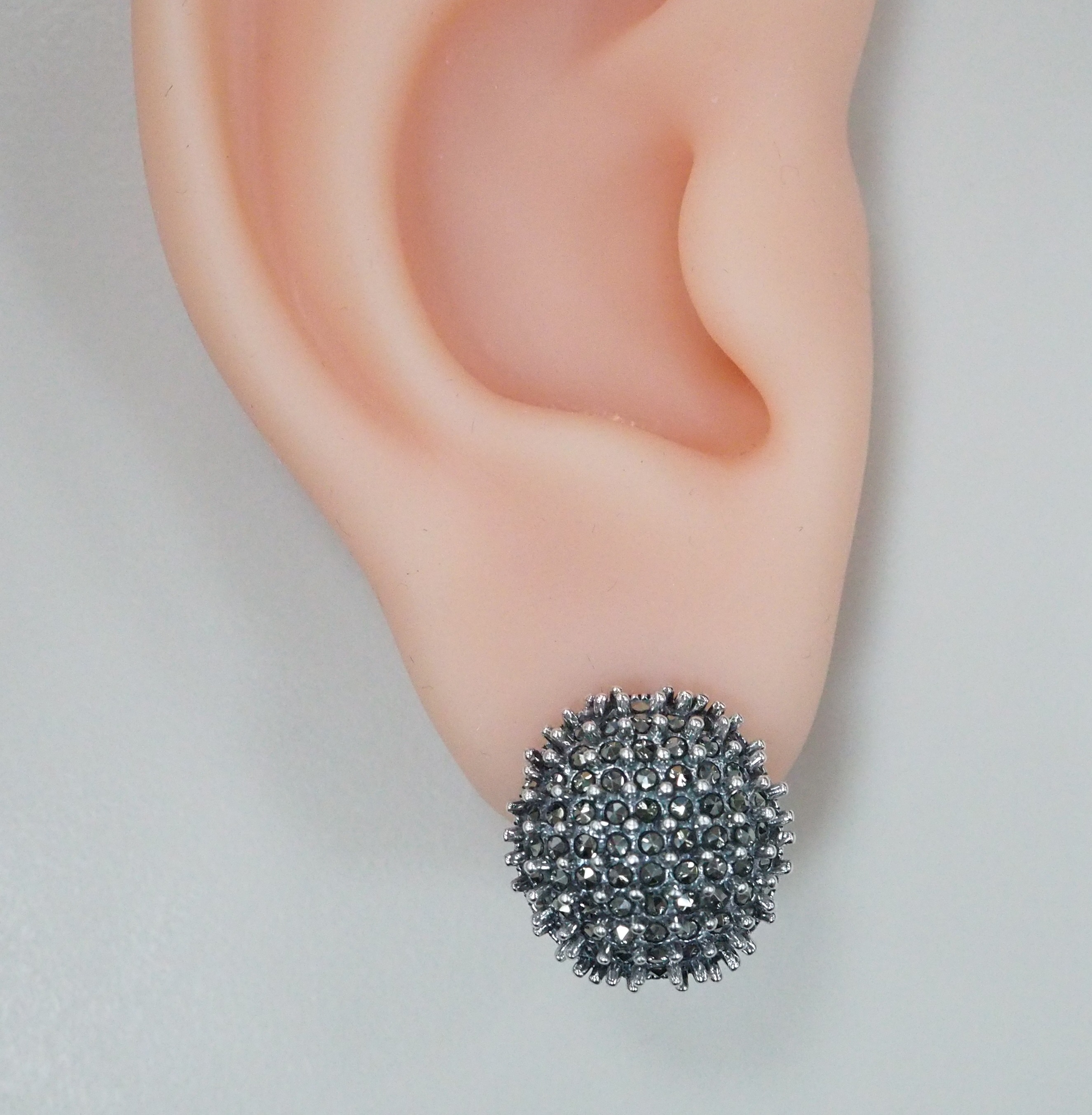 Серебряные серьги с марказитами